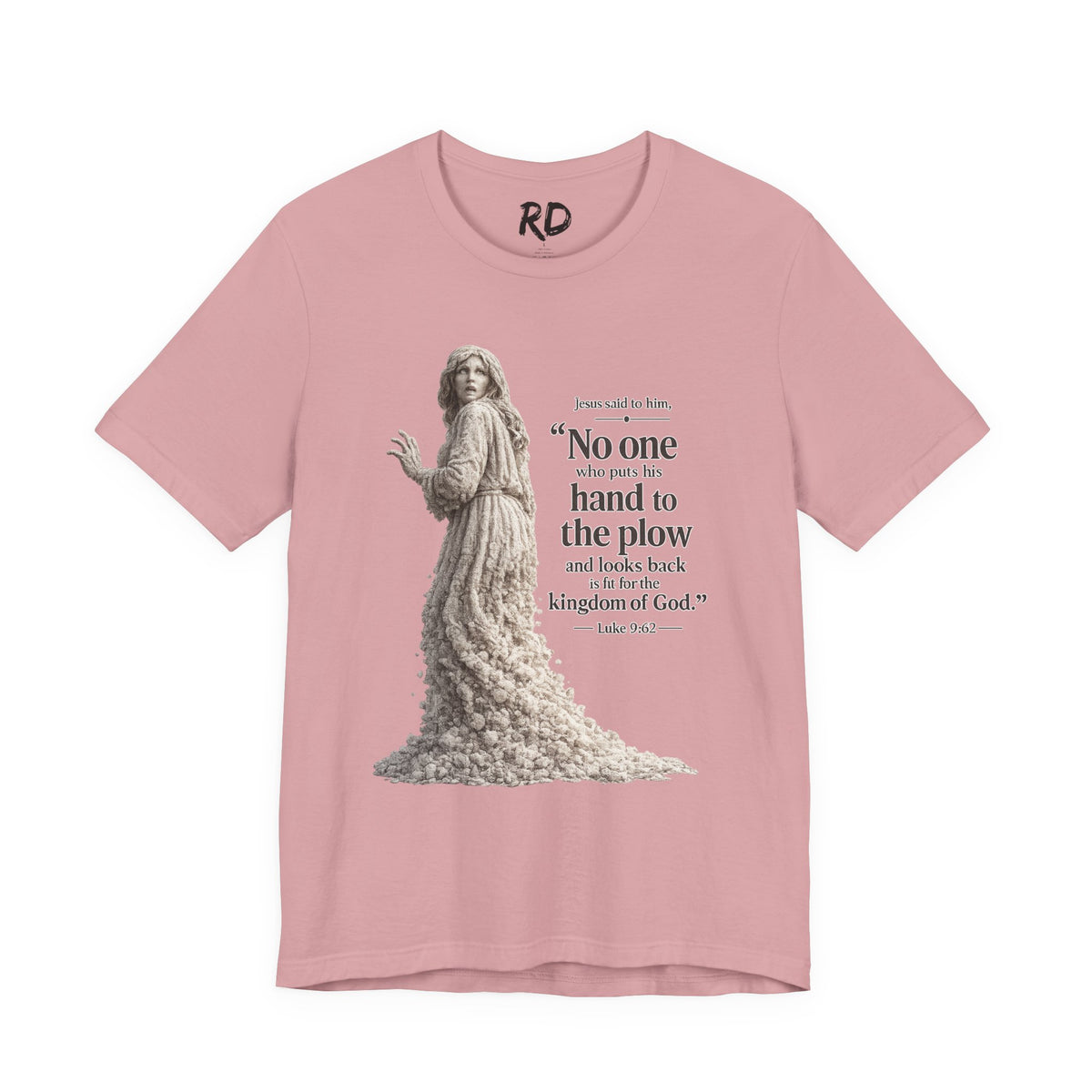 Jesus quote tee | "No one who puts his hand to the plow" Christian shirt