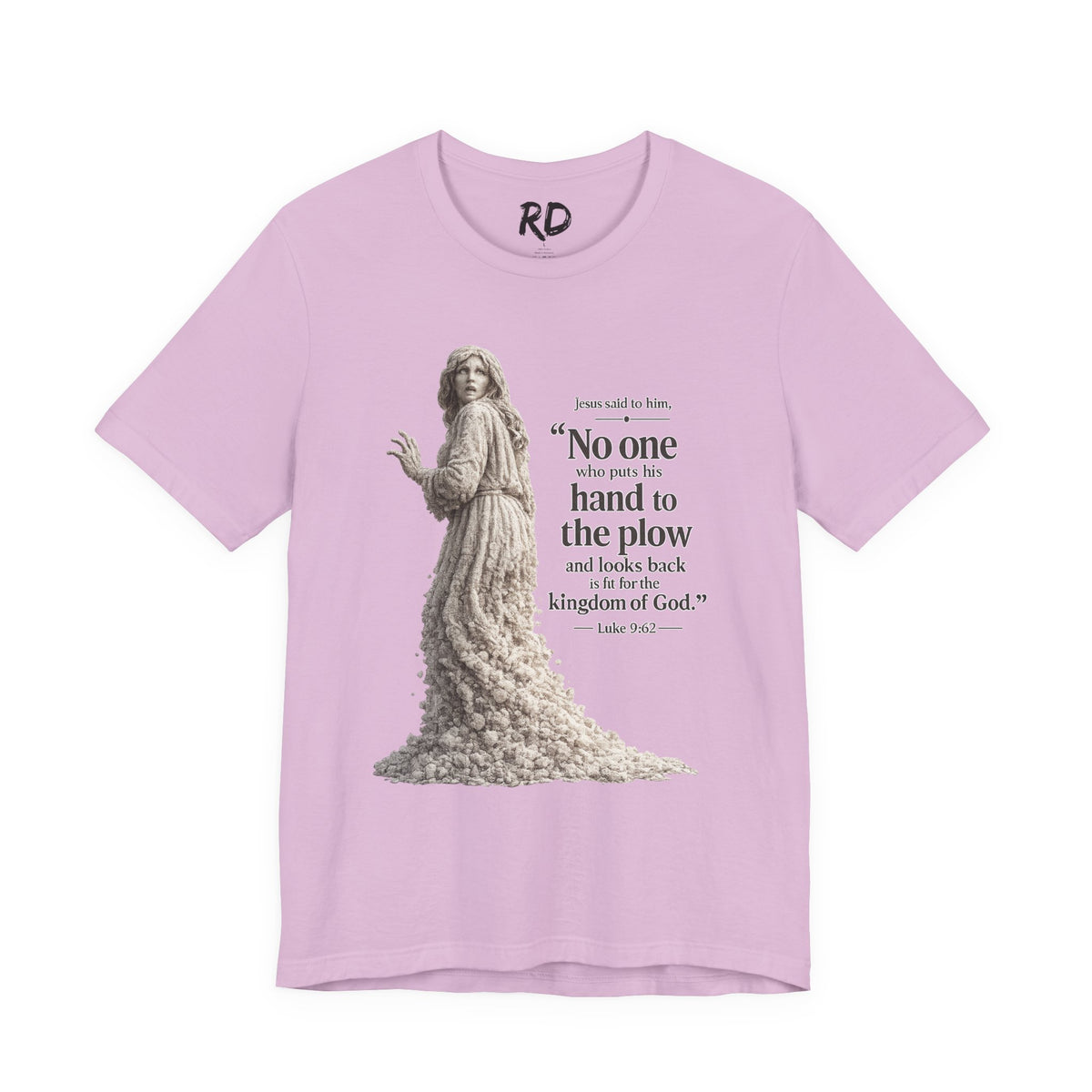 Jesus quote tee | "No one who puts his hand to the plow" Christian shirt
