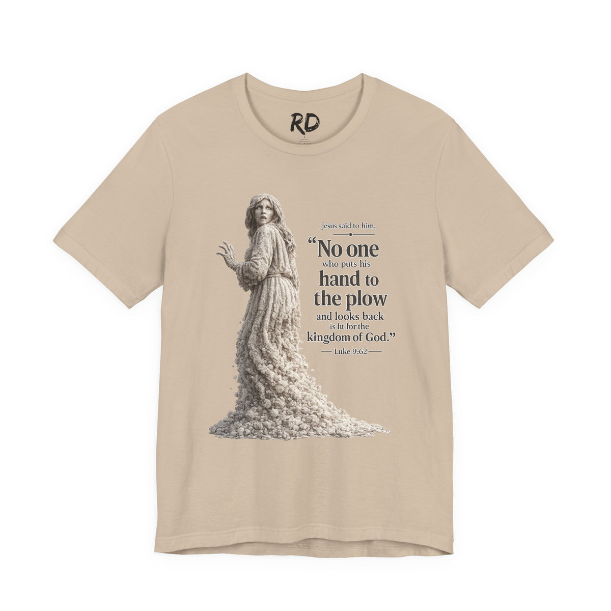 Jesus quote tee | "No one who puts his hand to the plow" Christian shirt