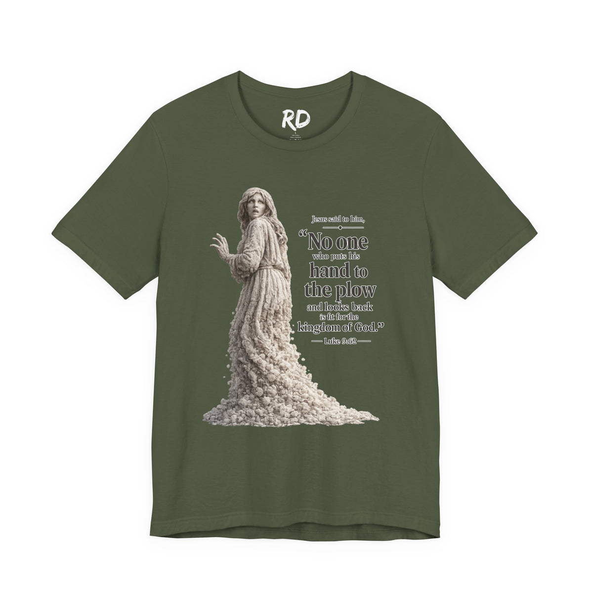 Jesus quote tee | "No one who puts his hand to the plow" Christian shirt