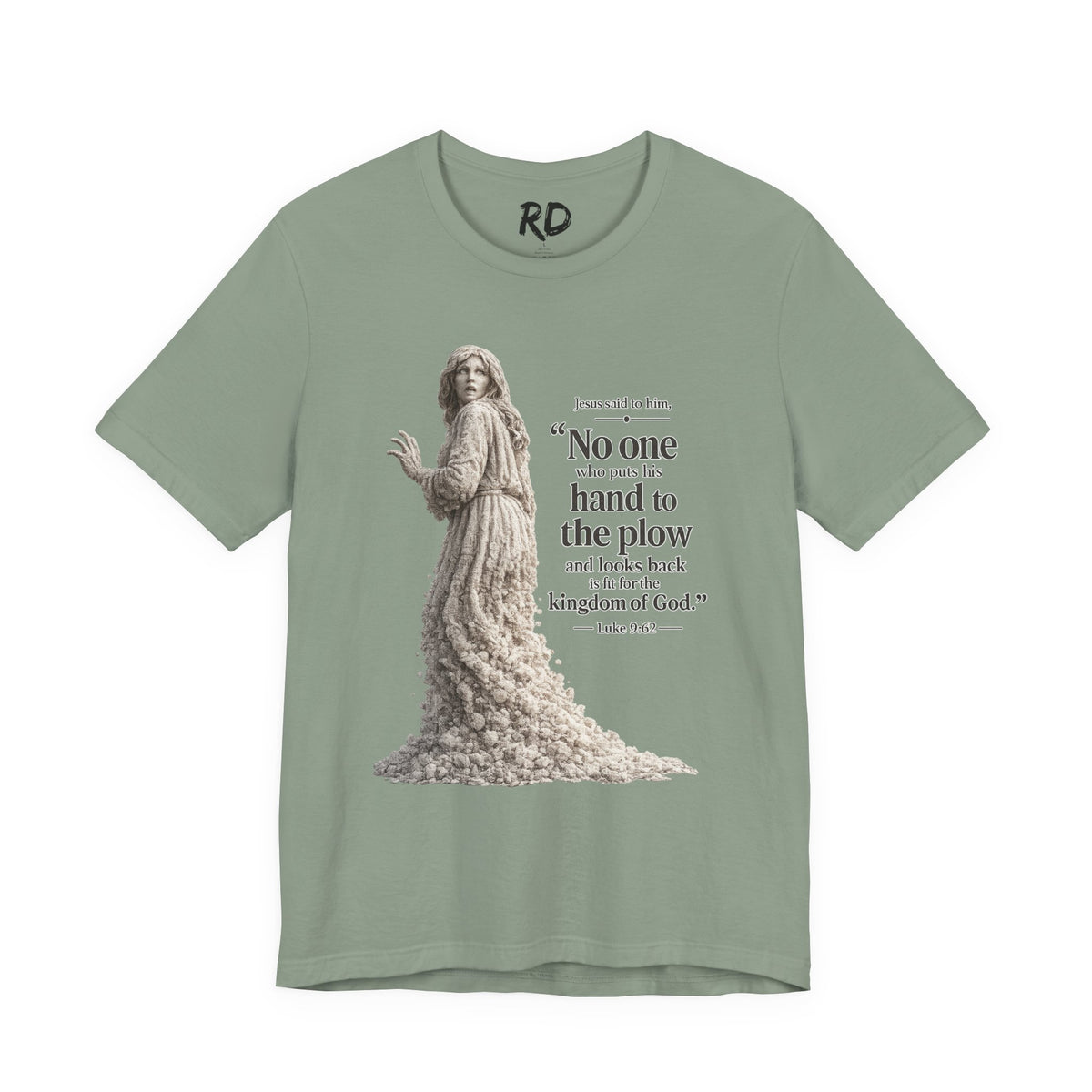 Jesus quote tee | "No one who puts his hand to the plow" Christian shirt
