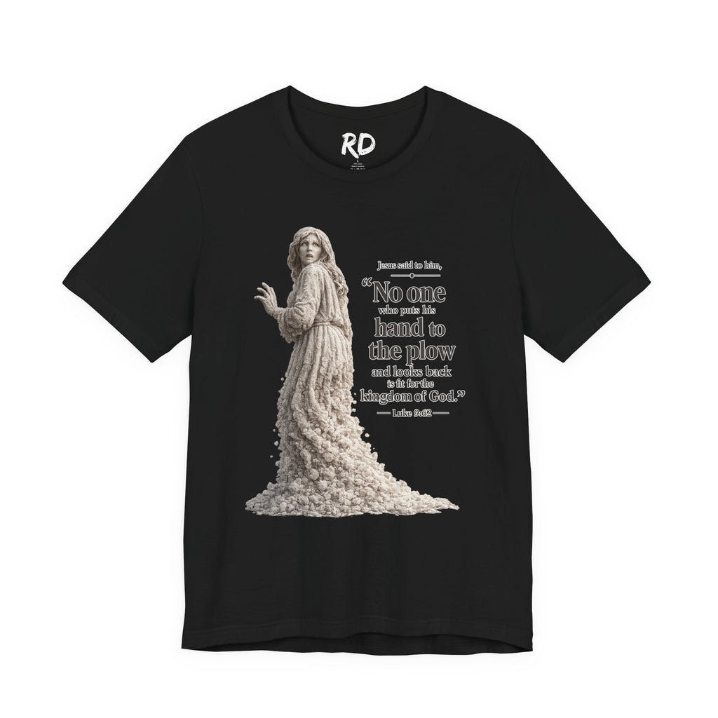Jesus quote tee | "No one who puts his hand to the plow" Christian shirt